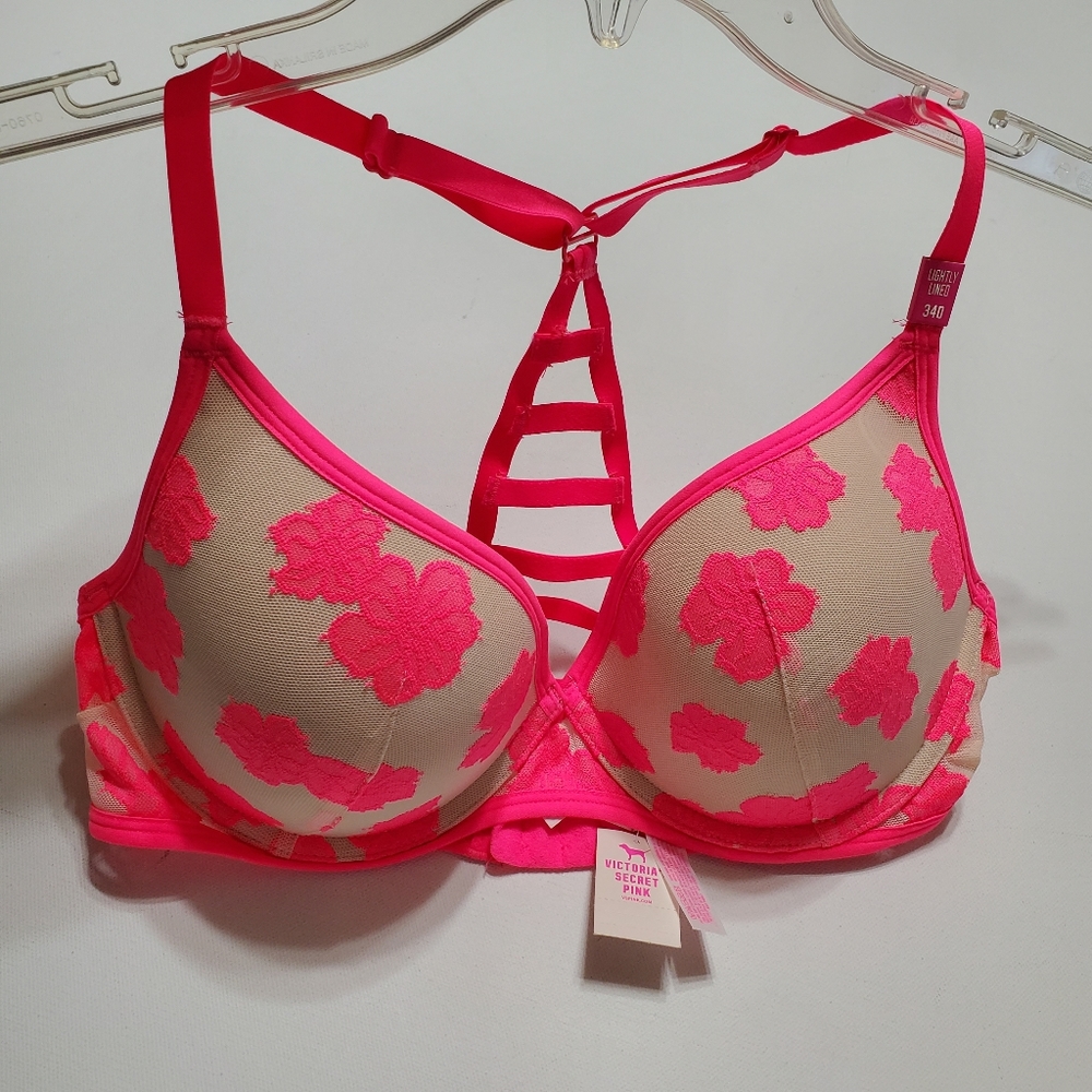 Pink Victoria's Secret 34D Lace Racerback Bra - Picture 7 of 16